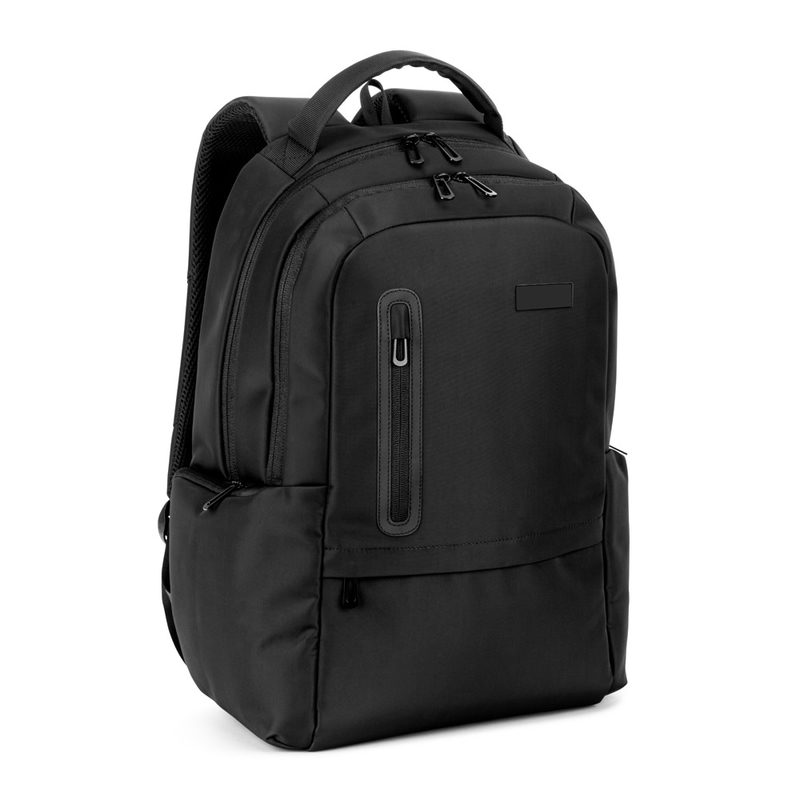 Mochila para computador portátil (17") em nylon 150D com 2 compartimentos acolchoados e placa para personalização
