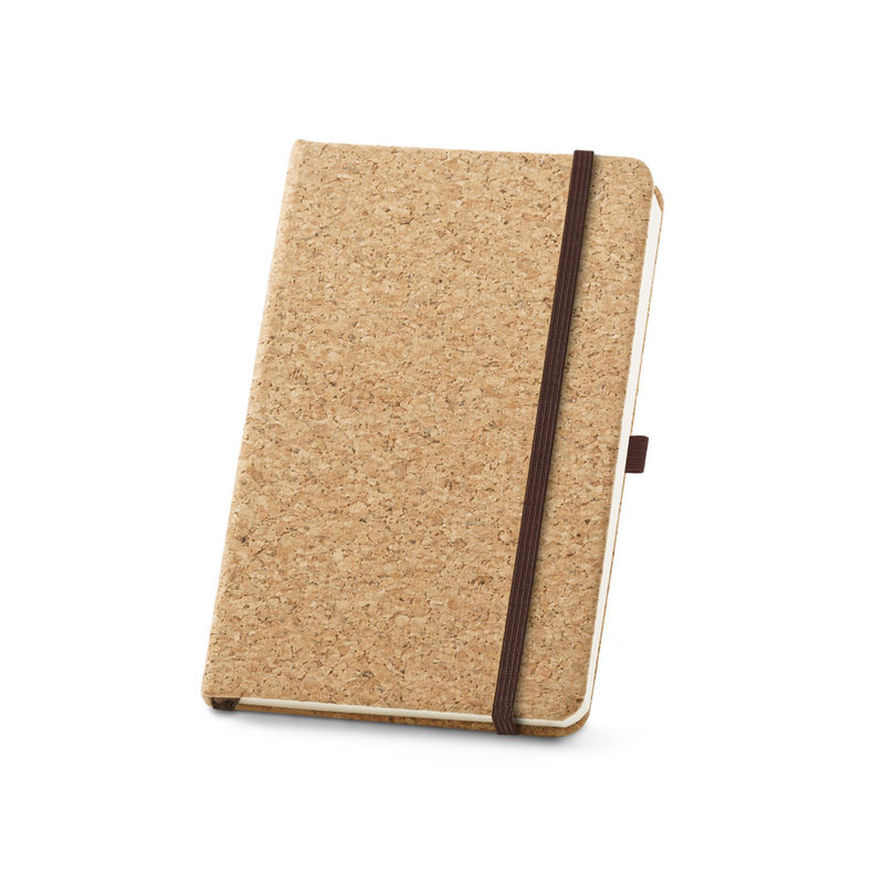 Caderno A5 de capa dura em cortiça com páginas lisas