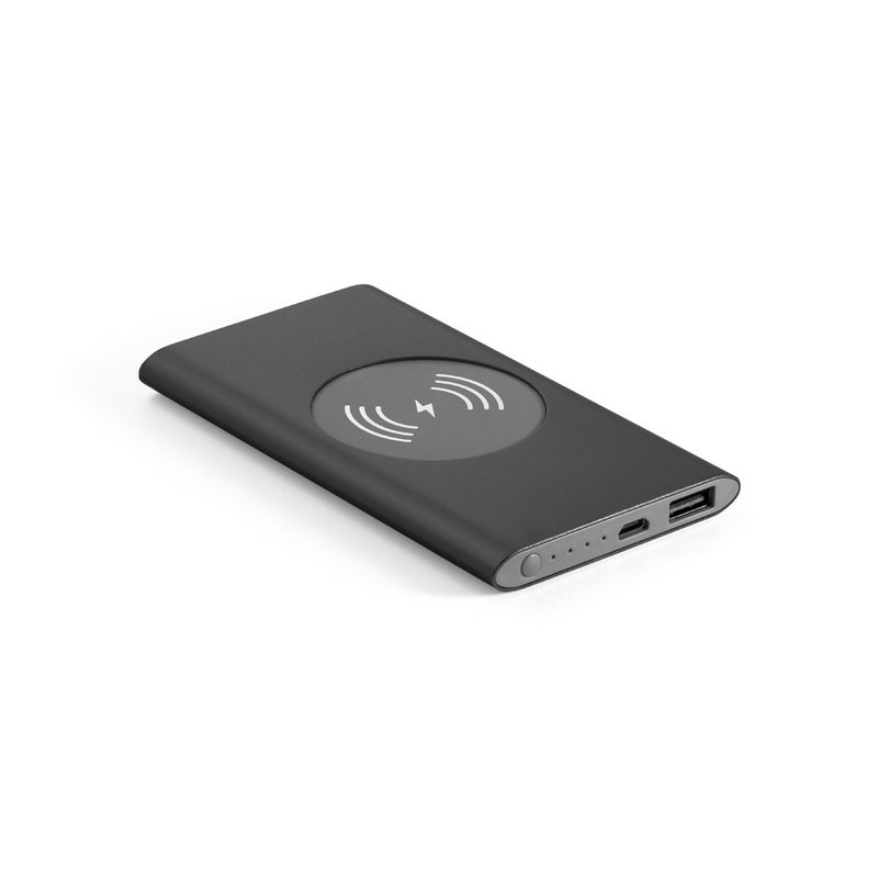 Bateria portátil com carregador por indução em alumínio 100% reciclado (4'000 mAh)