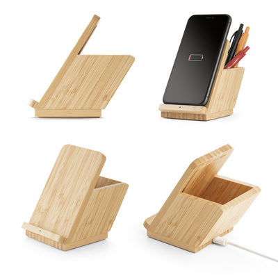 Carregador por indução super-rápido em bambu (15W)