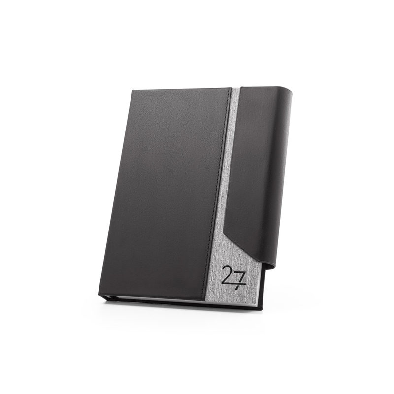Agenda A5 em PU (58% reciclado) e PET reciclado (100% rPET) 300D