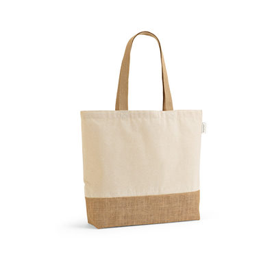 Sacola em 70% algodão reciclado e 30% poliéster reciclado (220 g/m²) com base em juta