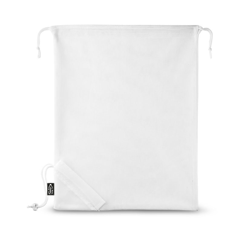 Sacola dobrável 100% rPET com bolso em 100% poliéster reciclado 190T