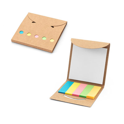 Conjunto para escritório, em papel 100% reciclado, com 6 blocos adesivados