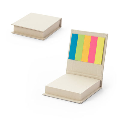 Conjunto 2 em 1 para escritório, em papel 100% reciclado, com 6 blocos adesivados