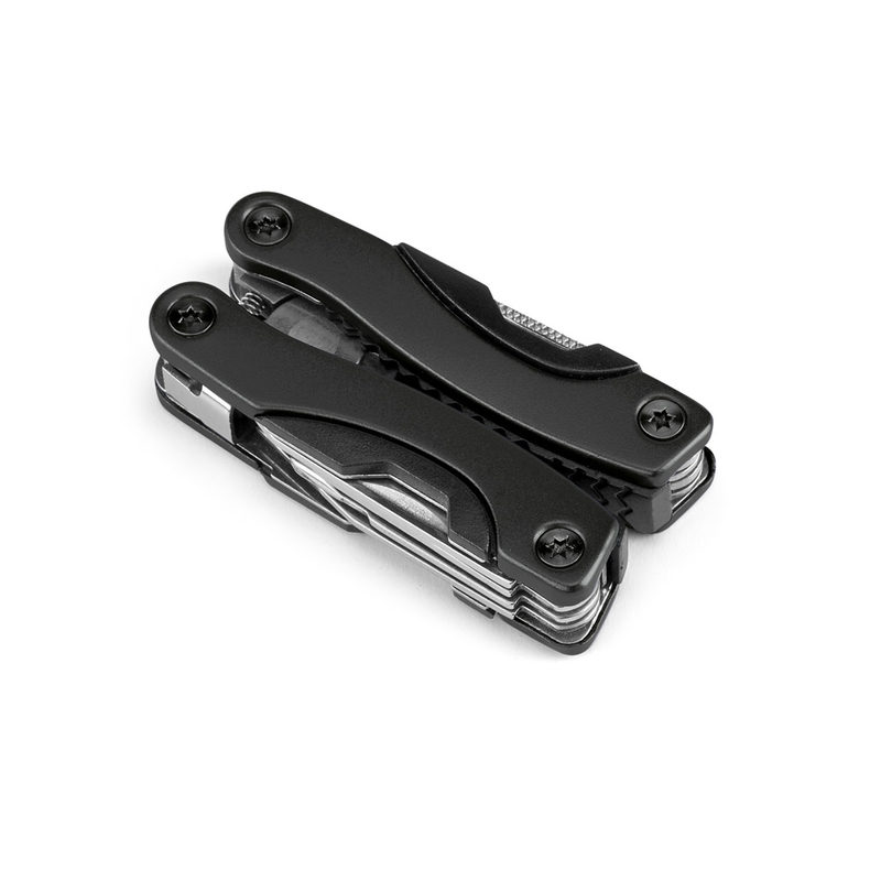 Mini alicate multifunções com 9 funções em aço inox e alumínio