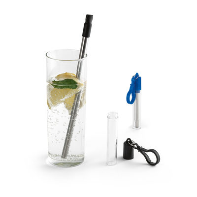 Conjunto de canudo em aço inox e escova de limpeza