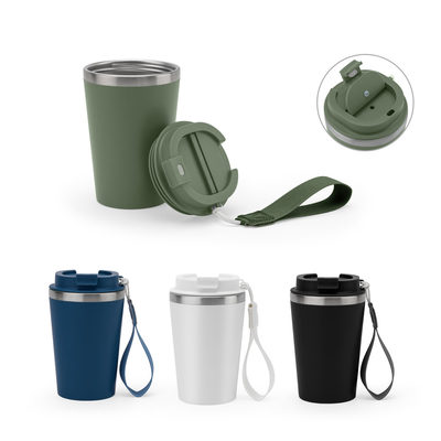 Copo de viagem térmico em aço inox 90% reciclado de parede dupla, com acabamento em mate (440 mL)