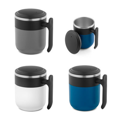 Caneca de viagem com parede interior em aço inox e acabamento mate 400 mL