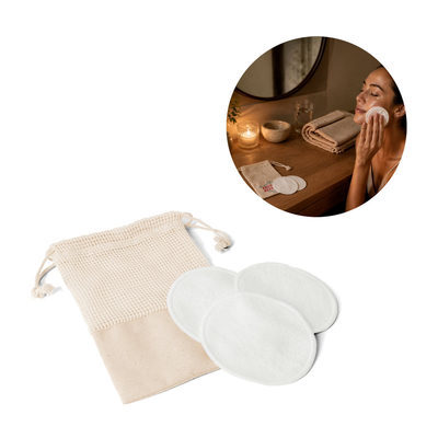 Conjunto de 3 discos de limpeza facial laváveis e reutilizáveis