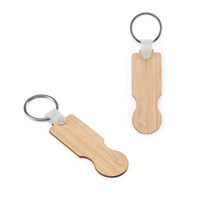 Chaveiro em bambu com extremidade em formato de moeda