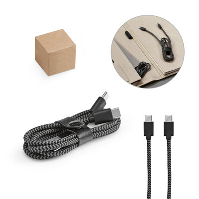 Cabo USB-C de carregamento rápido em PET 100% reciclado