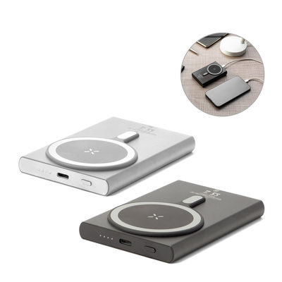 Bateria portátil magnética com carregamento super-rápido em alumínio reciclado e ABS reciclado (5'000 mAh)