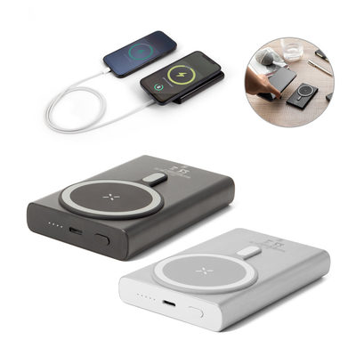 Bateria portátil magnética com carregamento super-rápido em alumínio reciclado e ABS reciclado (10'000 mAh)